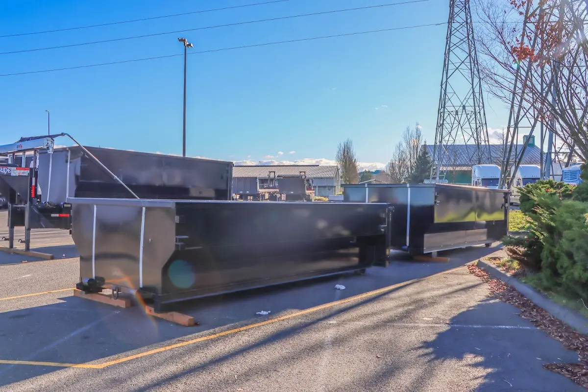 Roll-off dumpster ready for waste disposal at job site for Construction Dumpster Rental in Oregon City